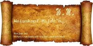 Weisskopf Milán névjegykártya